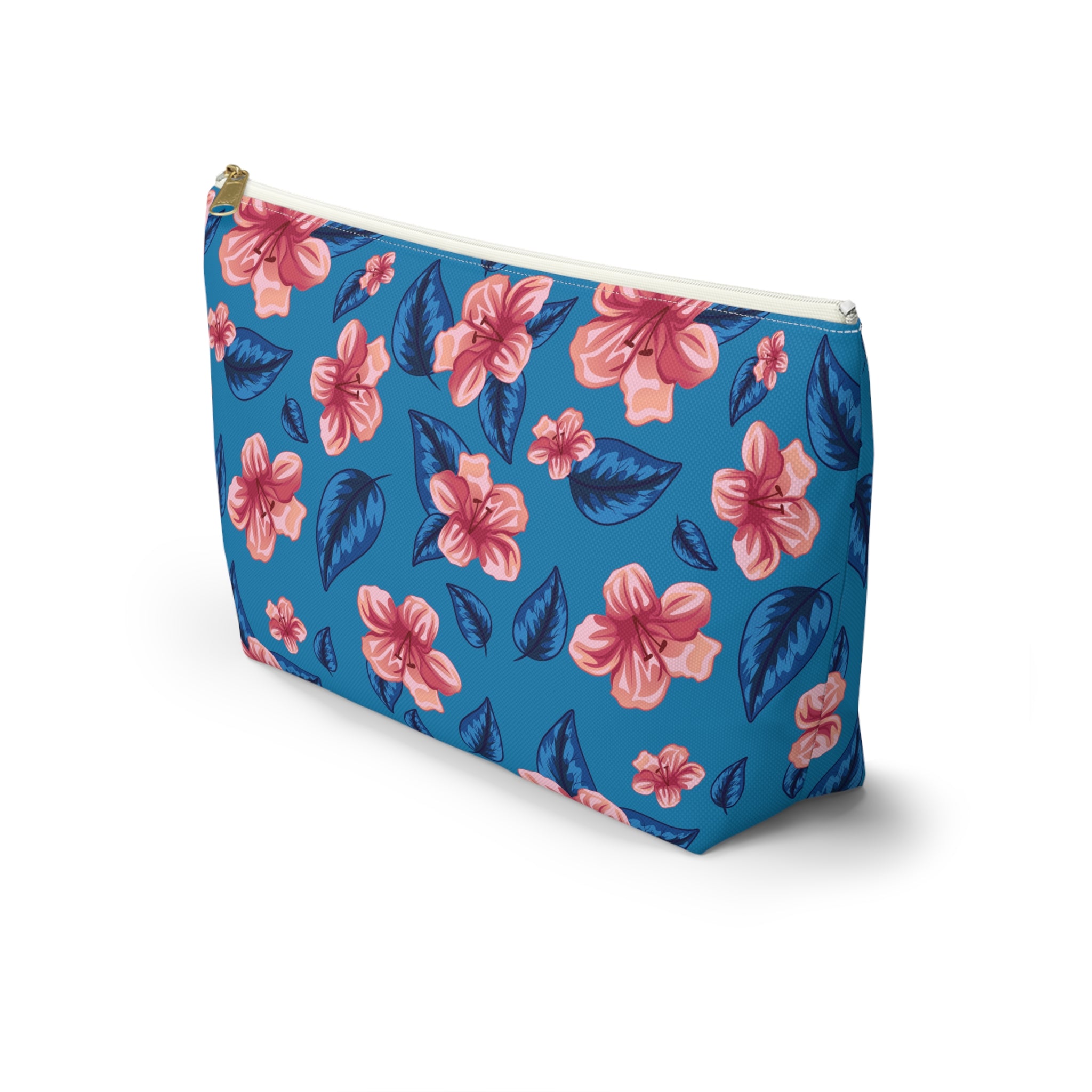 Pink Watercolor Blooms Cosmetic Bag