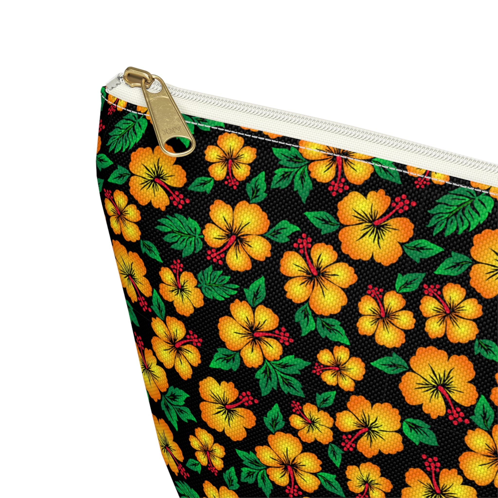 Tropical Gardens on Black Cosmetic Bag