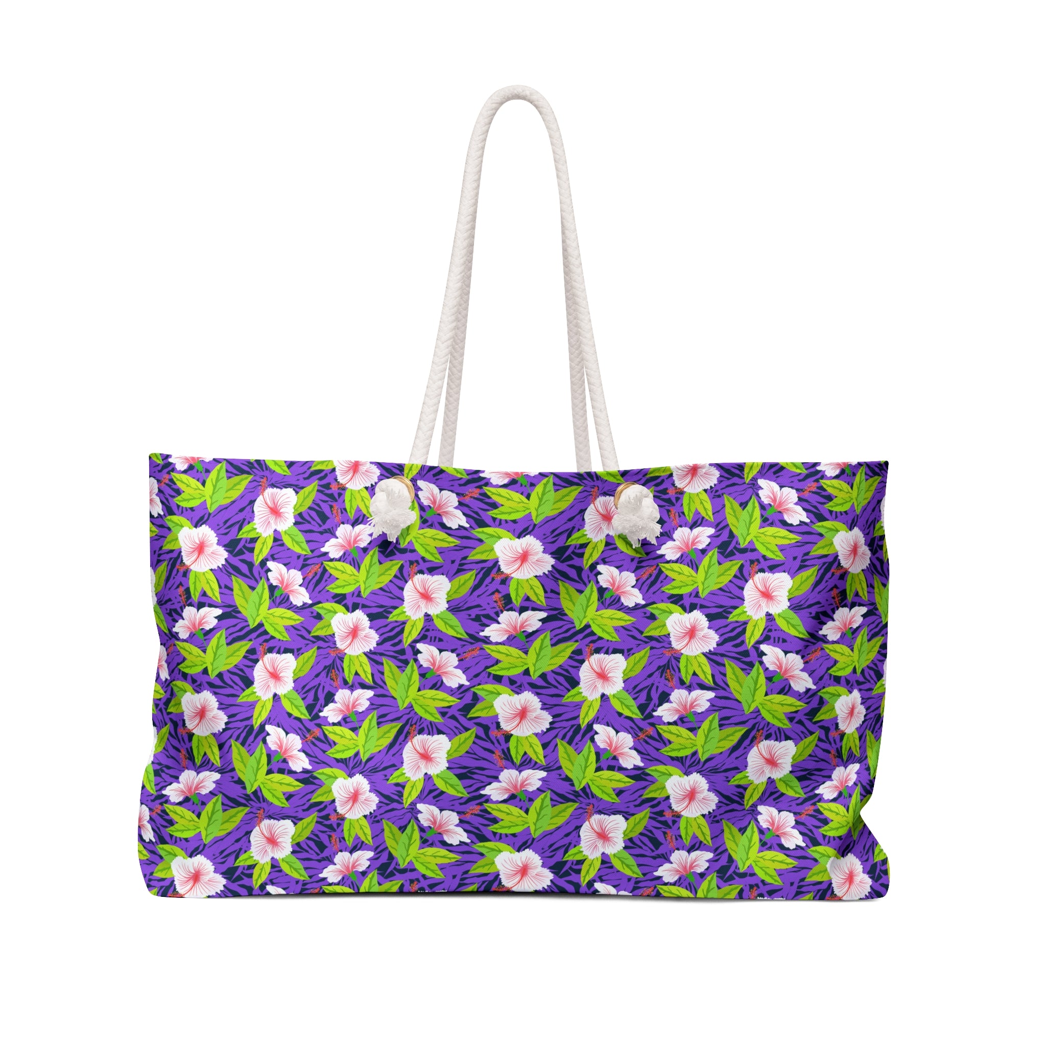 Purple Leaf Hibiscus Weekender Bag