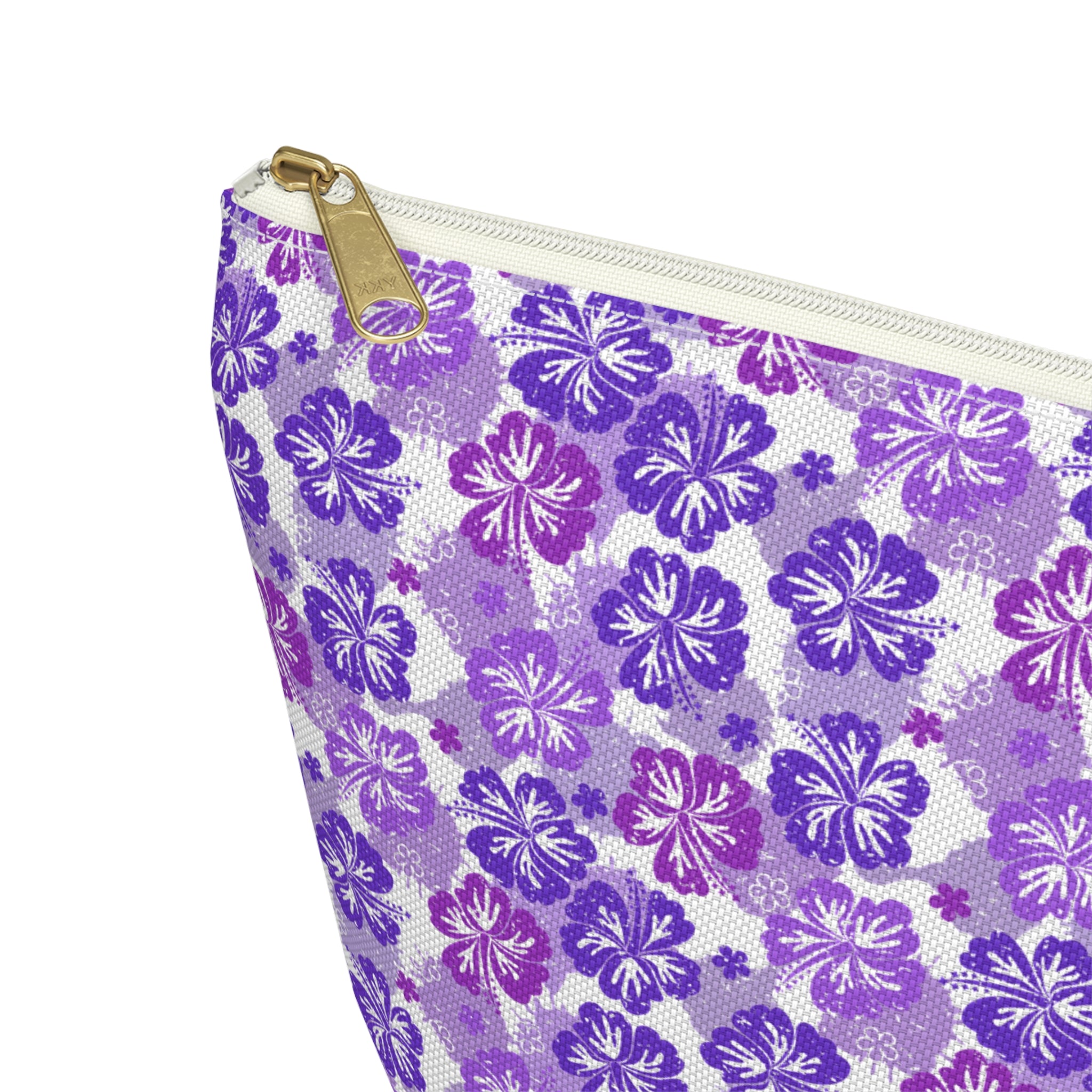 Shades of Purple Hibiscus Flower Cosmetic Bag
