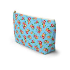Aqua Flowered Sky Cosmetic Bag