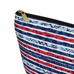 Patriotic Striped Hibiscus Cosmetic Bag