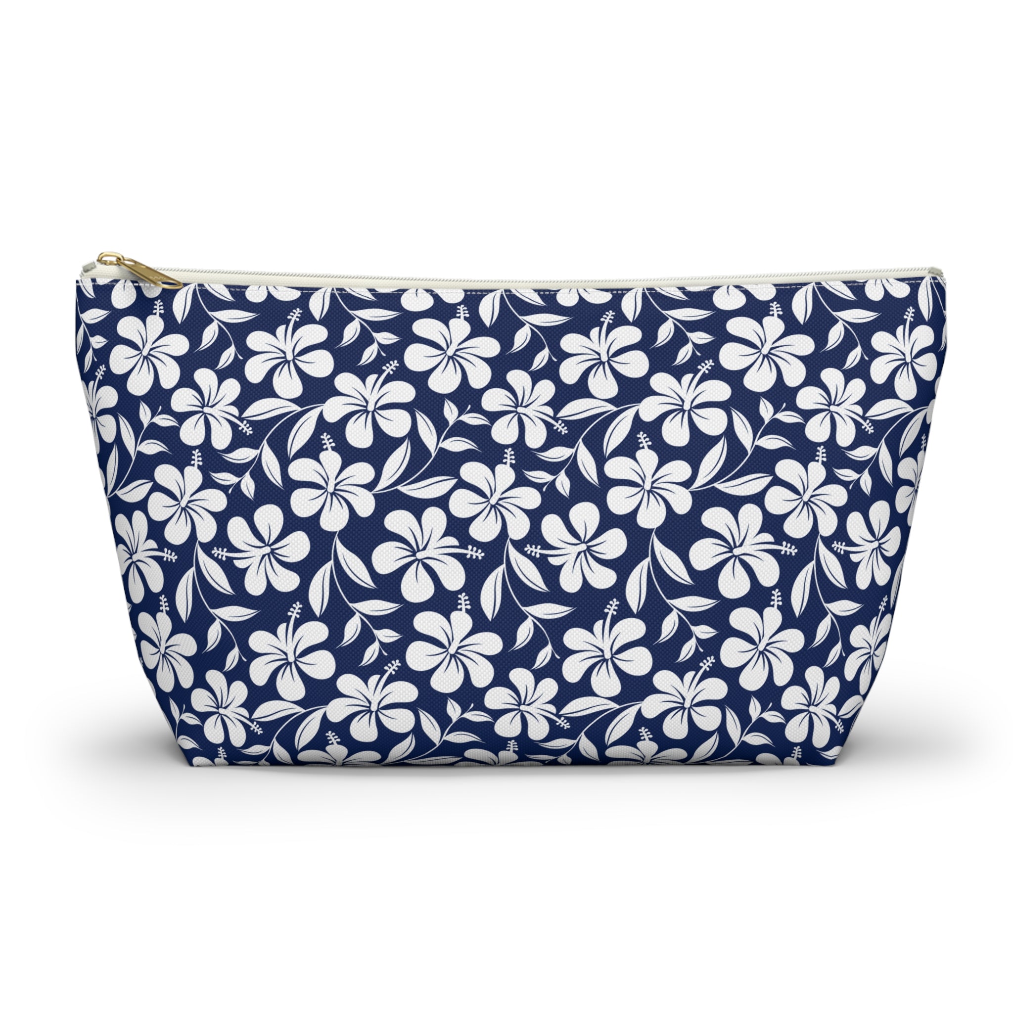 Nautical Blue Hibiscus Cosmetic Bag