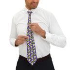 Purple Leaf Hibiscus Leaf Mens Necktie