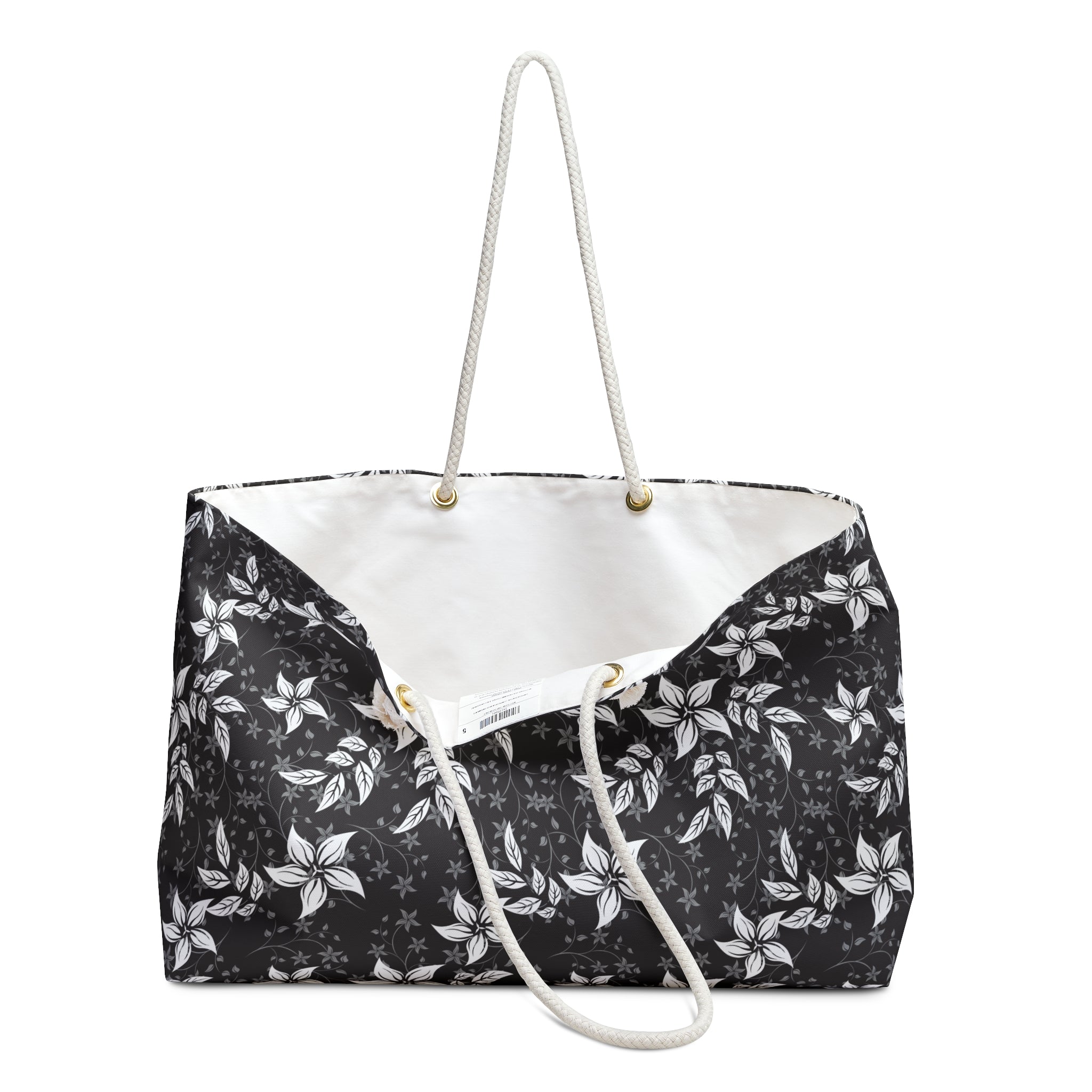 Black Landscape Floral Weekender Bag