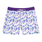 Purple Watercolor Petals Swim Trunks