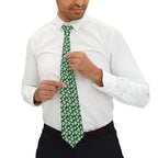 Monstera on Green Mens Necktie