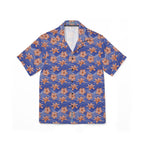 Orange Hibiscus Waves Hawaiian Shirt