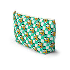 Teal Checkerboard Pluto  Cosmetic Bag