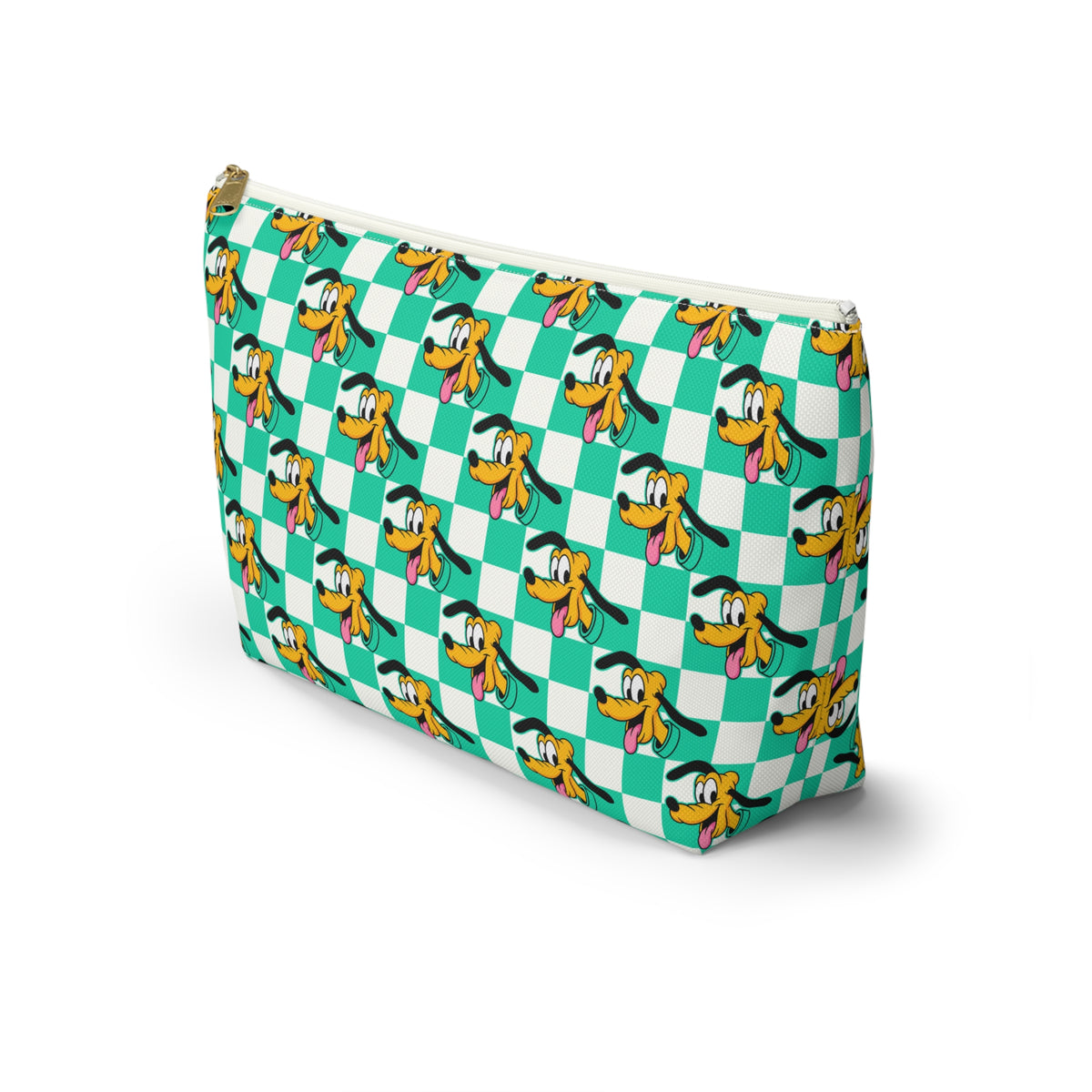 Teal Checkerboard Pluto  Cosmetic Bag