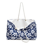 Nautical Blue Hibiscus Weekender Bag