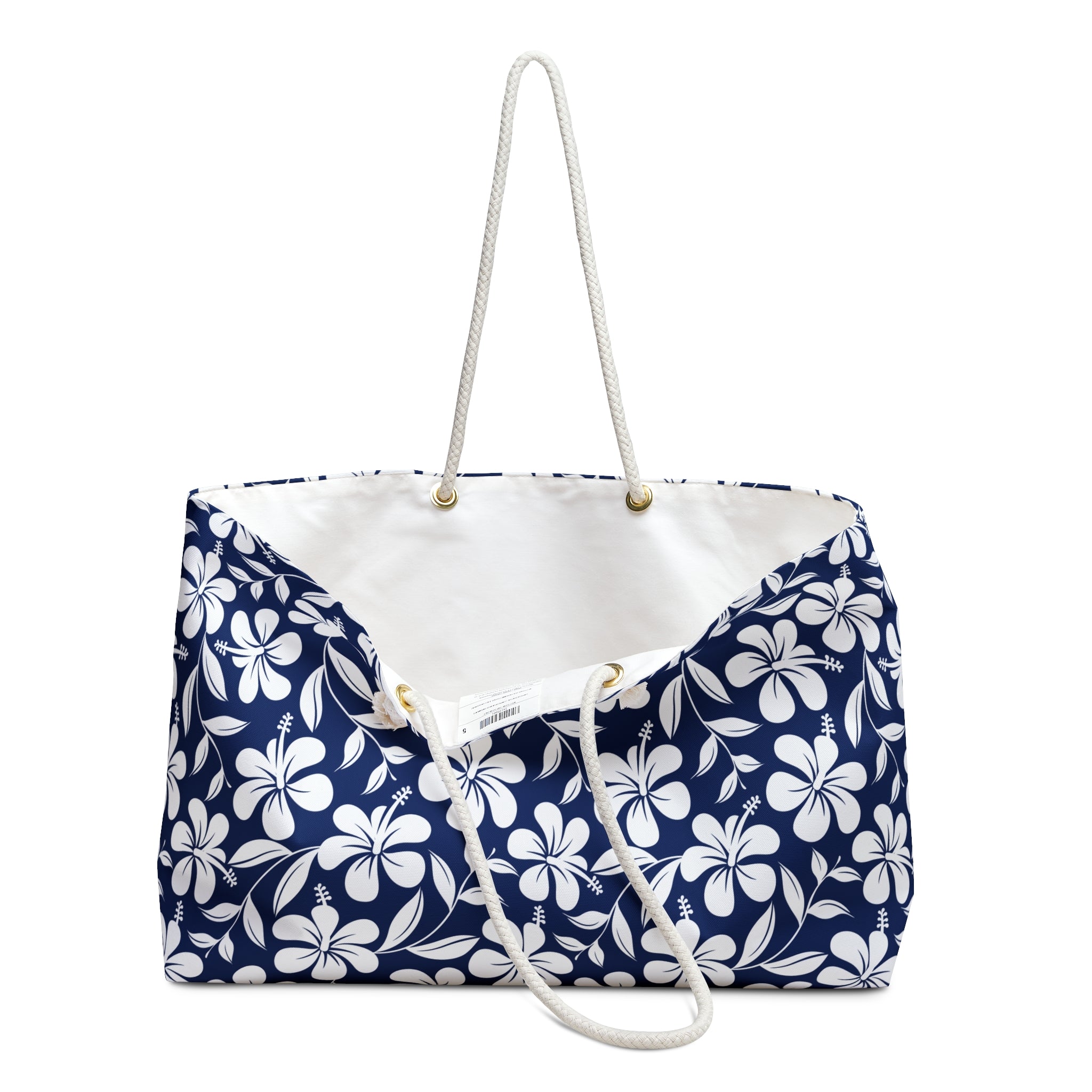 Nautical Blue Hibiscus Weekender Bag