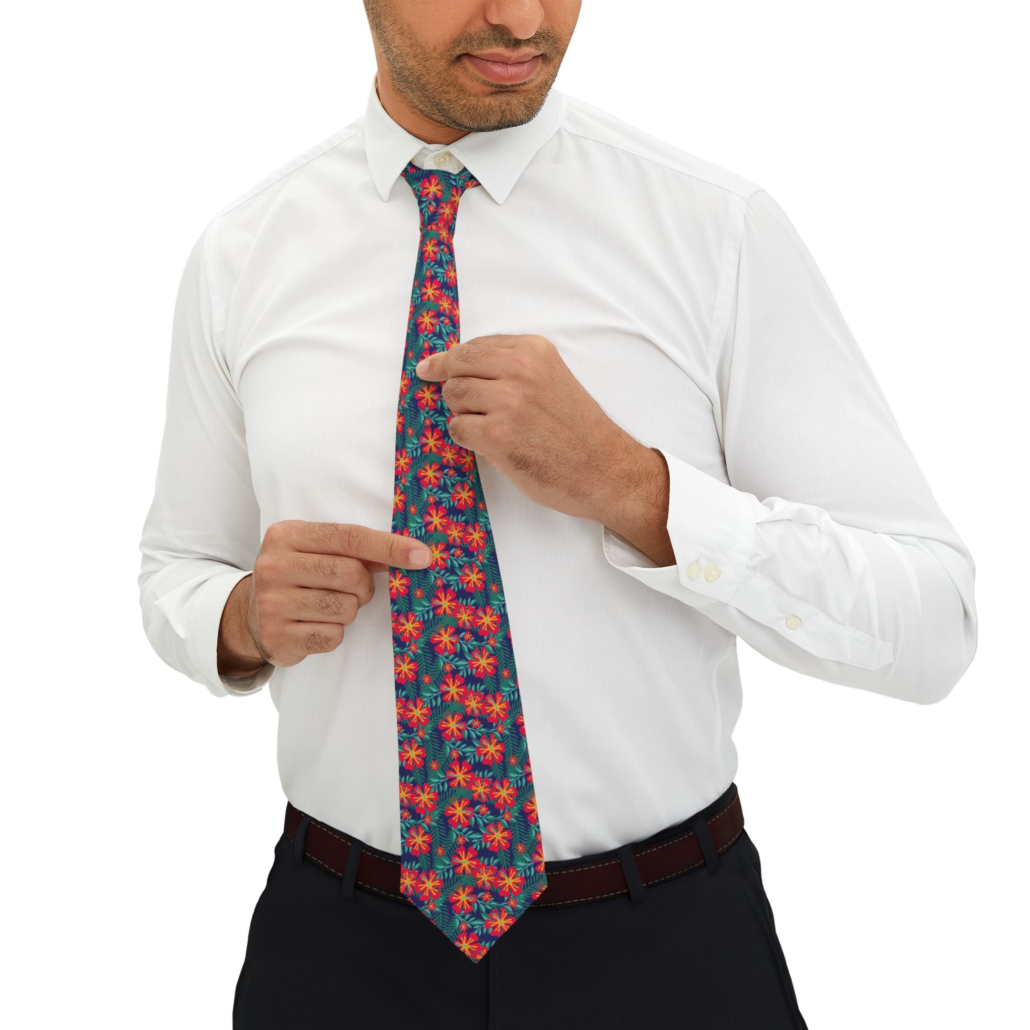 Tropical Jungle Floral Mens Necktie
