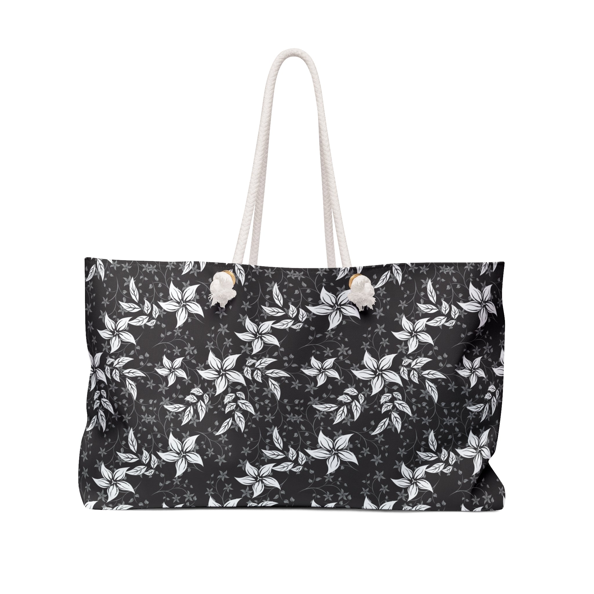 Black Landscape Floral Weekender Bag
