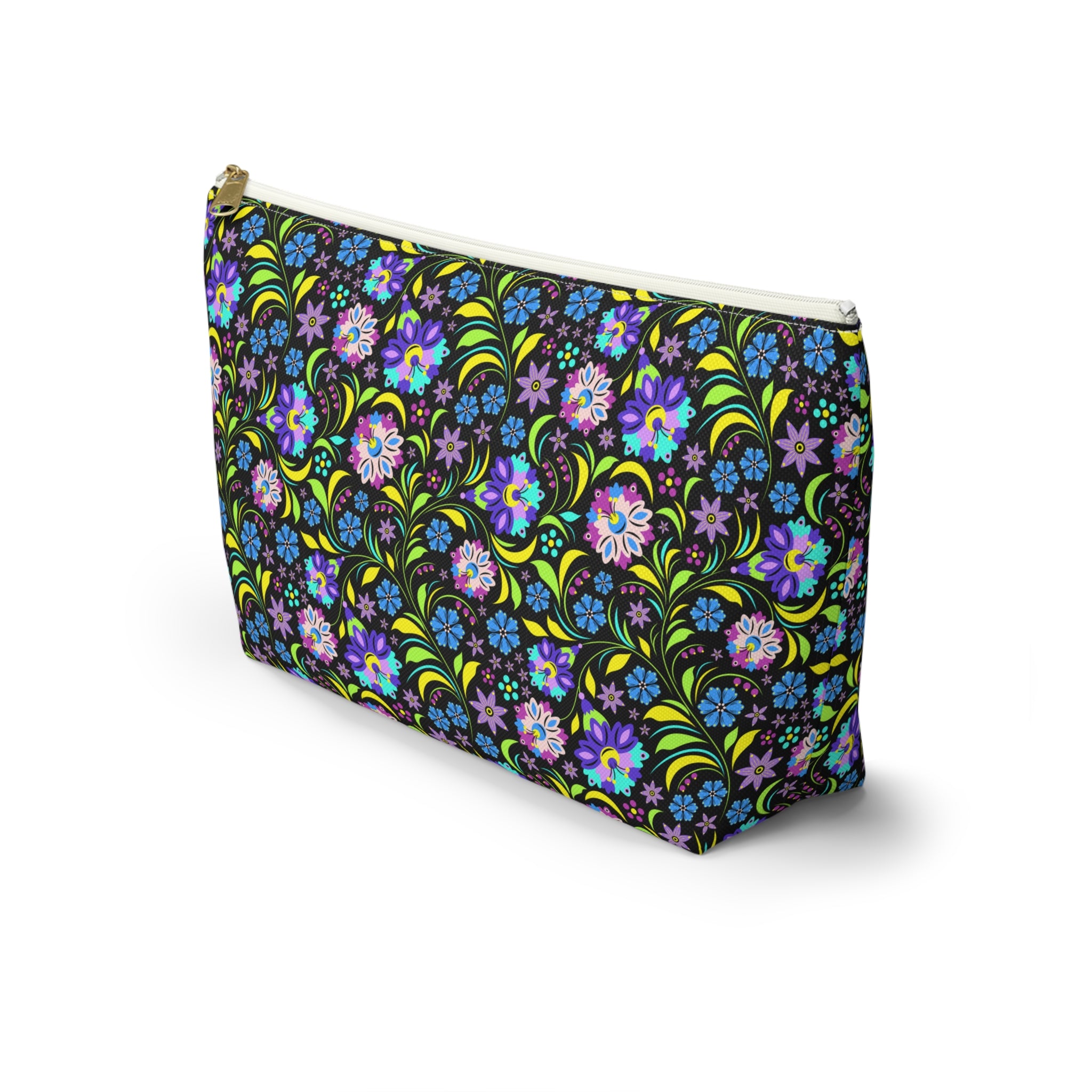 Neon Night Blooms Cosmetic Bag