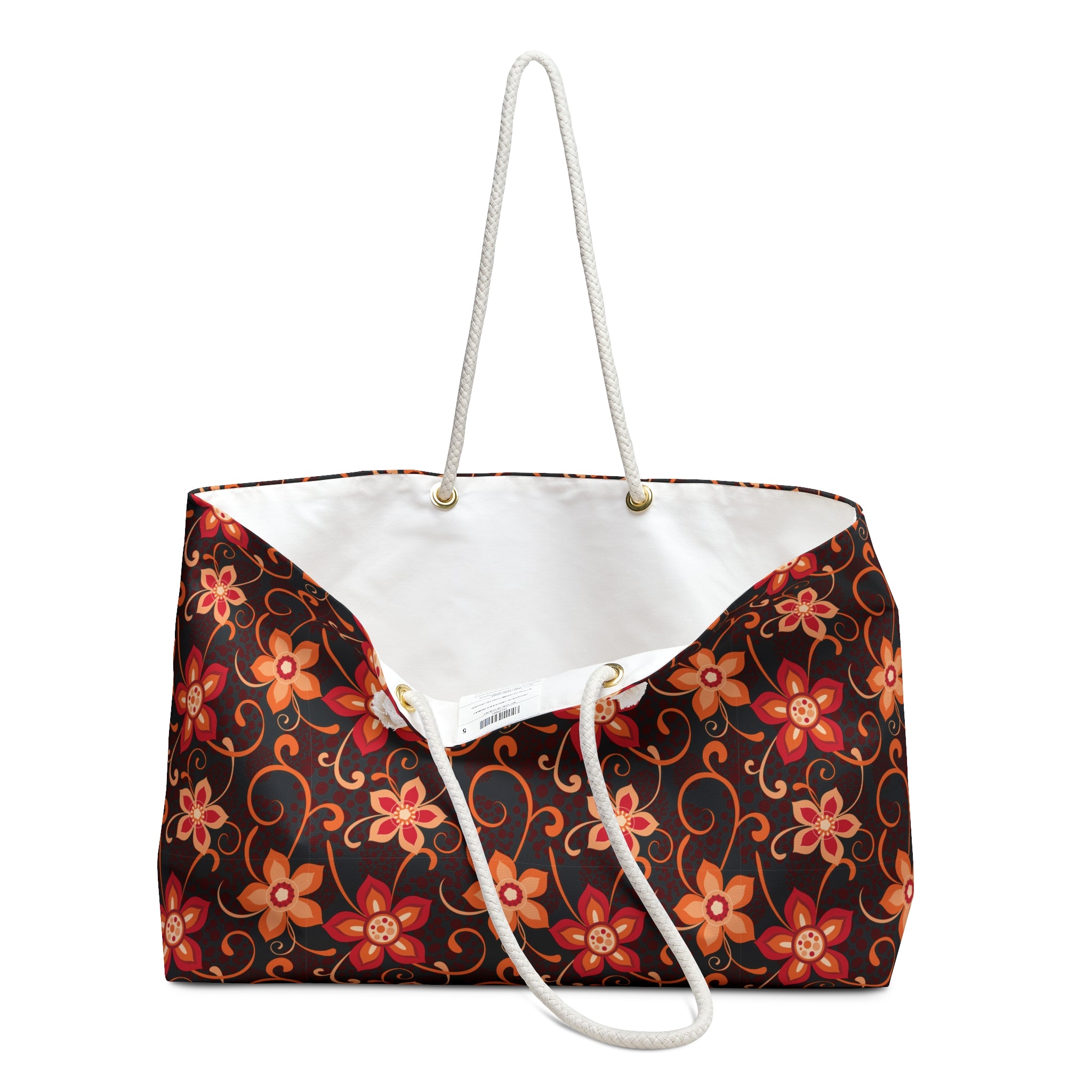 Orange Sunset Botanicals Weekender Bag
