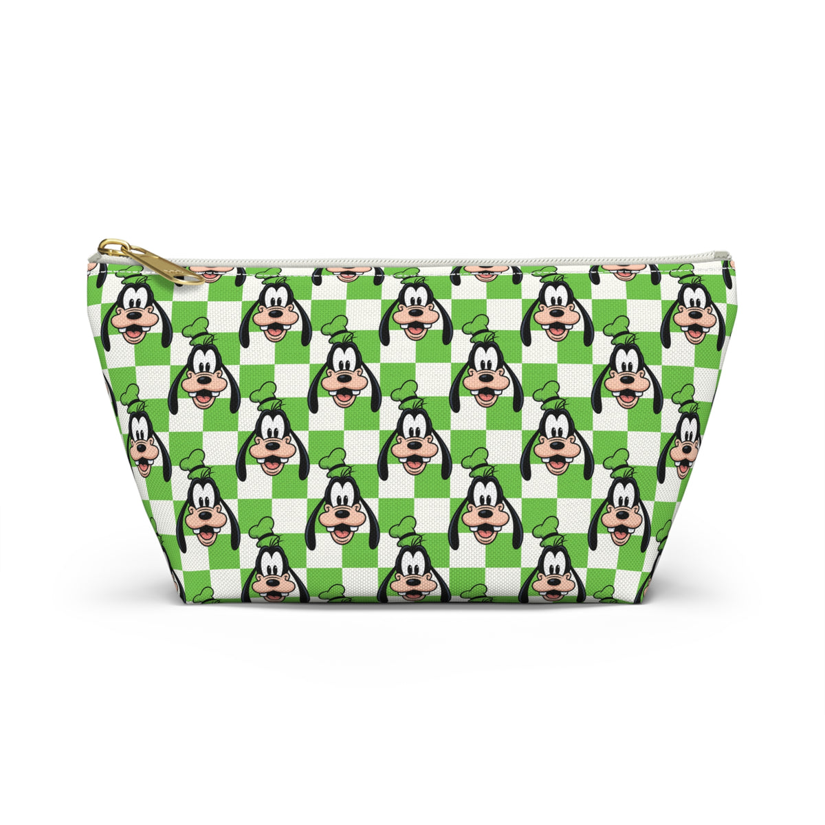 Green Checkerboard Goofy Cosmetic Bag