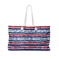 Patriotic Striped Hibiscus Weekender Bag