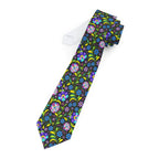 Neon Night Blooms Mens Necktie