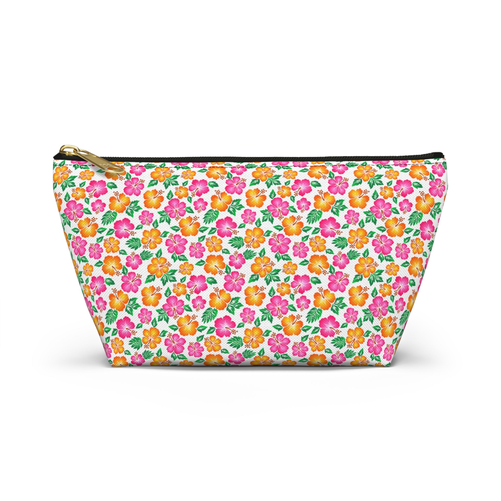 Tropical Gardens on White Cosmetic Bag