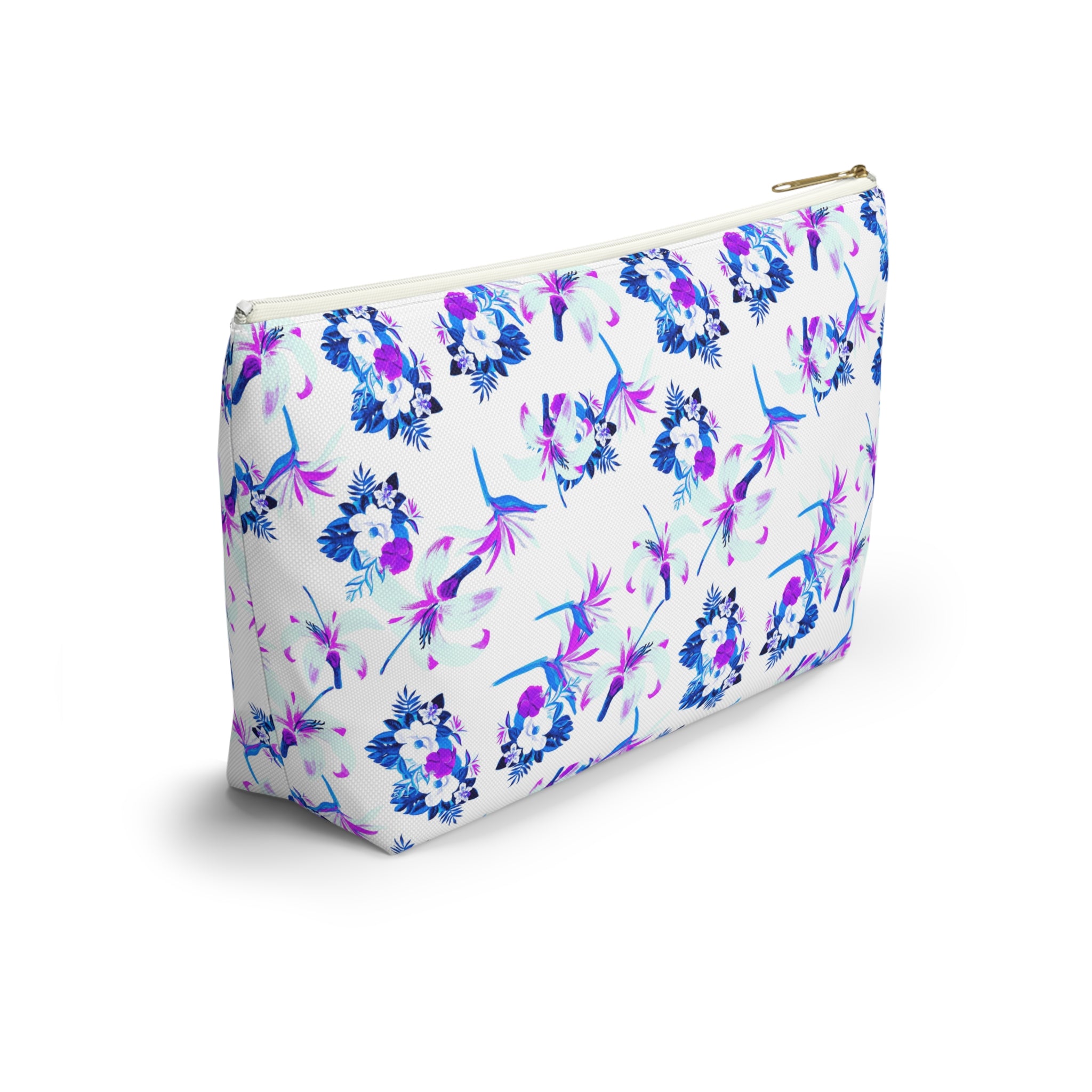 Purple Watercolor Petals Cosmetic Bag