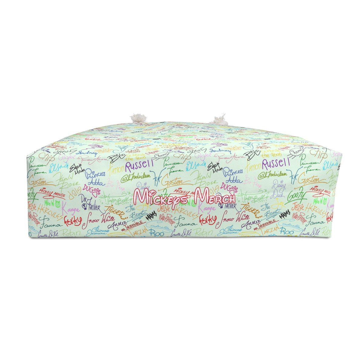 Character Autographs on Green Weekender Bag