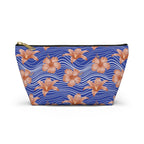 Orange Hibiscus Waves Cosmetic Bag
