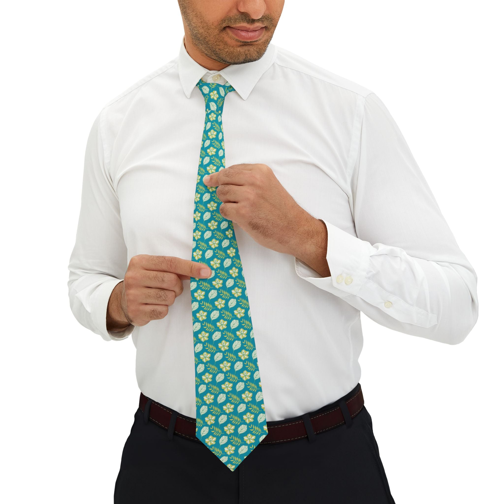 Tropical Island Leaves Mens Neckties