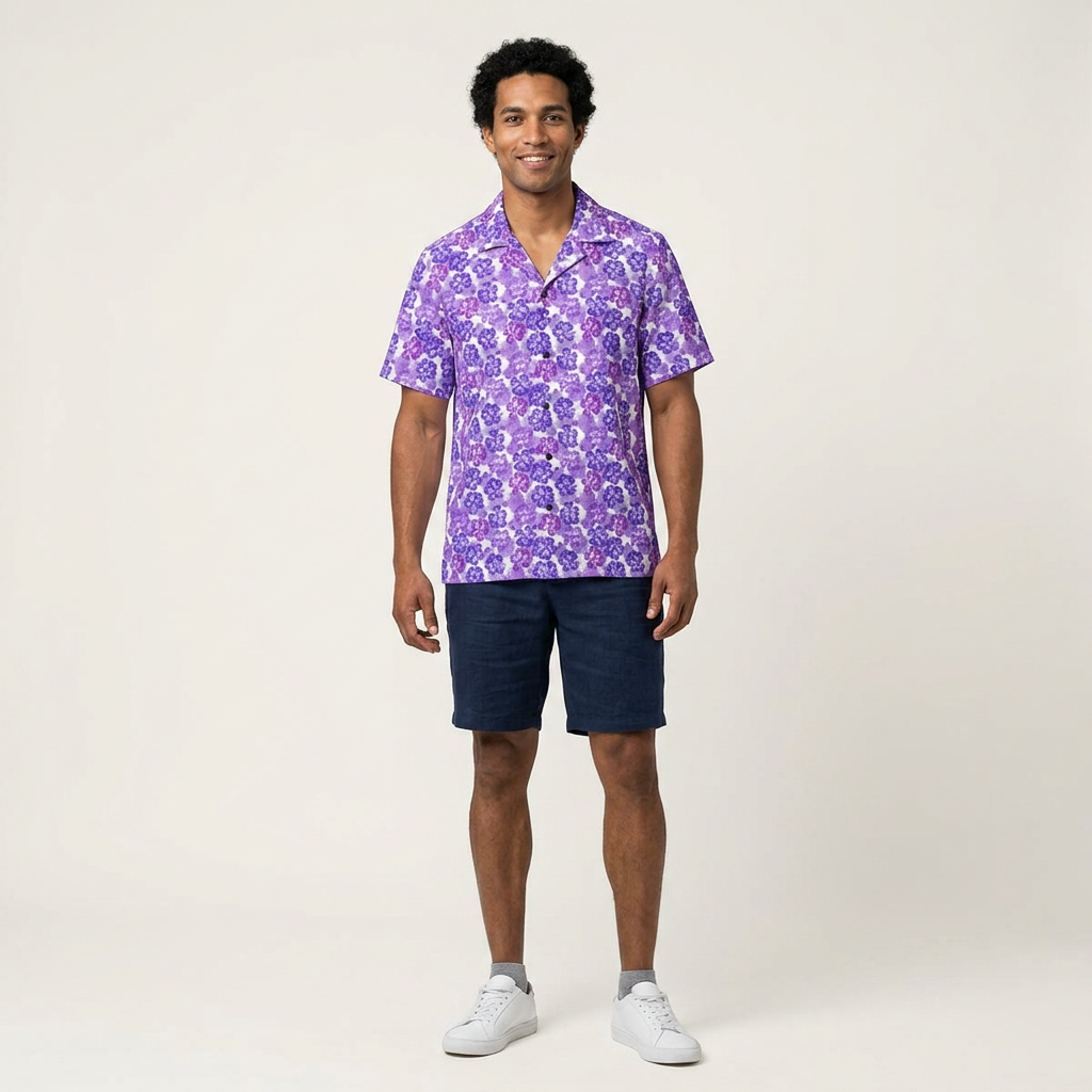 Shades of Purple Hibiscus Island Vibes Hawaiian Shirt