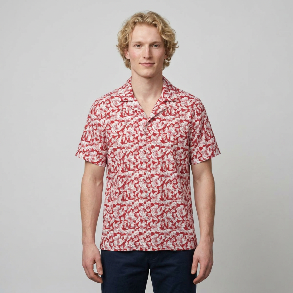 Red and White Hibiscus Dream Hawaiian Shirt