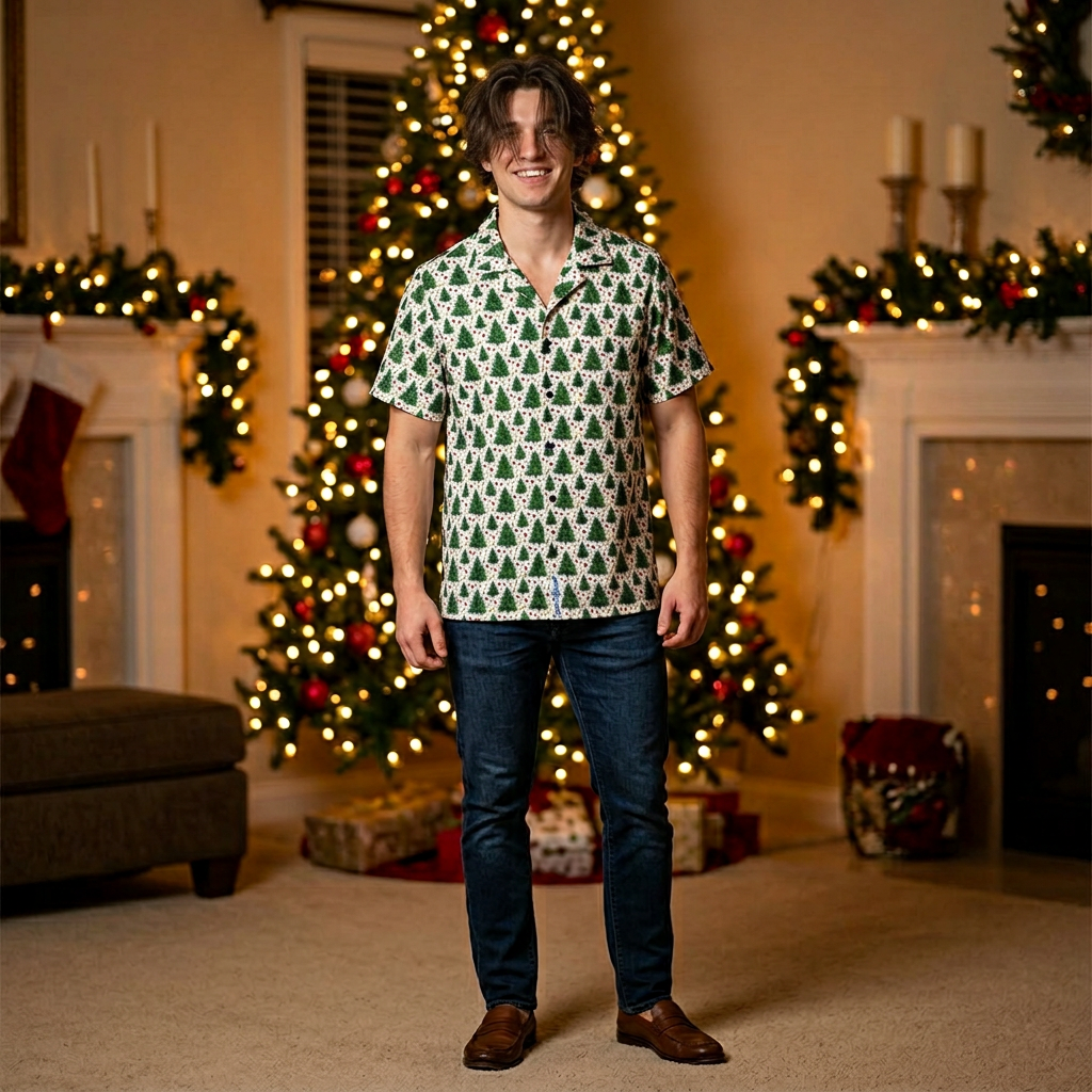 Christmas Trees Adorned Hawaiian Shirt
