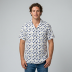 Surfing Paradise Blue Boards & Palm Trees Hawaiian Shirt