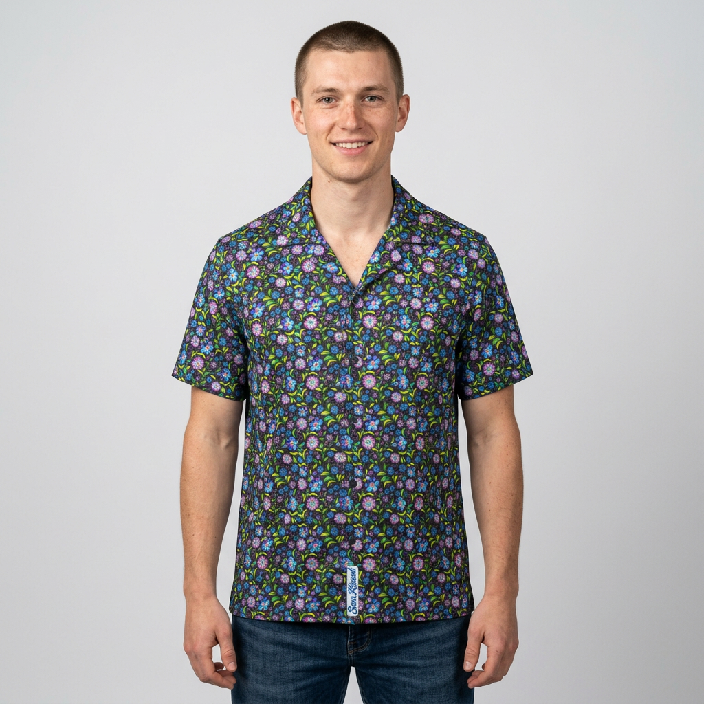 Neon Night Blooms Hawaiian Shirt