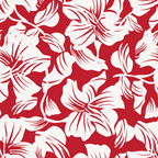 Red and White Hibiscus Floral Hawaiian Shirt