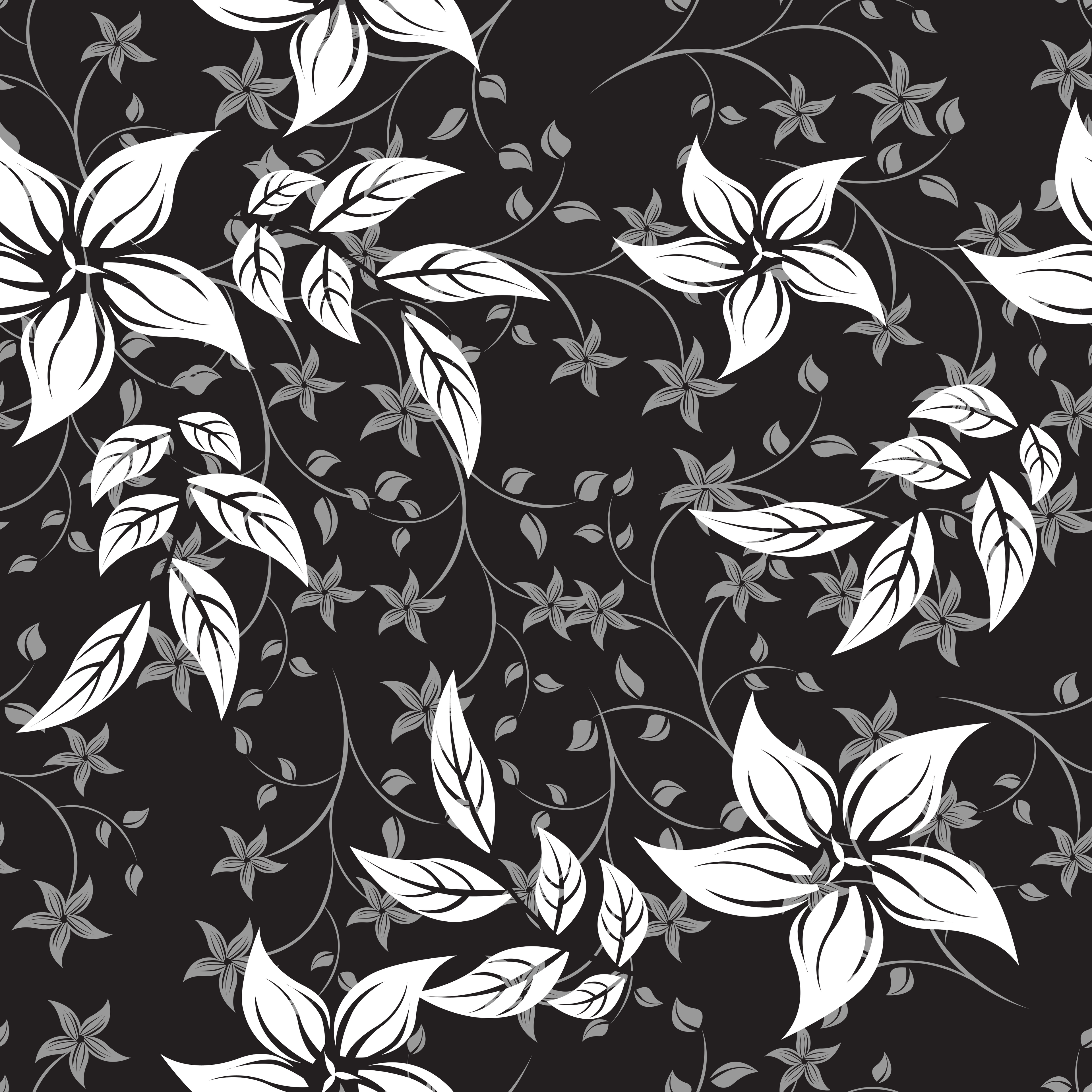 Black Landscape Floral Hawaiian Shirt