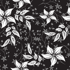Black Landscape Floral Mens Necktie