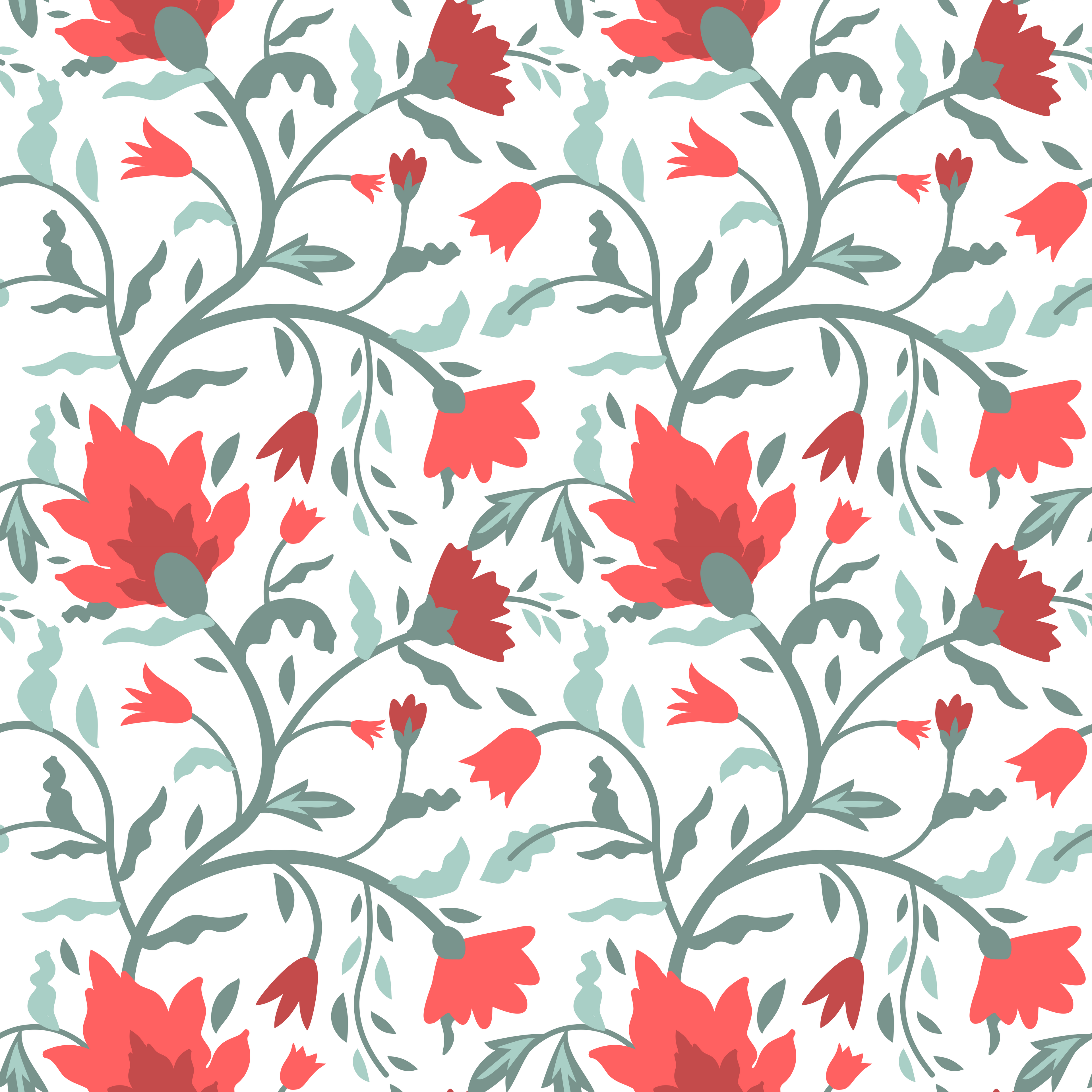 Flowering Vines Floral Mens Necktie