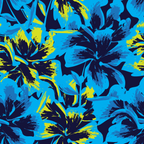 Black Light Hibiscus Mens Necktie