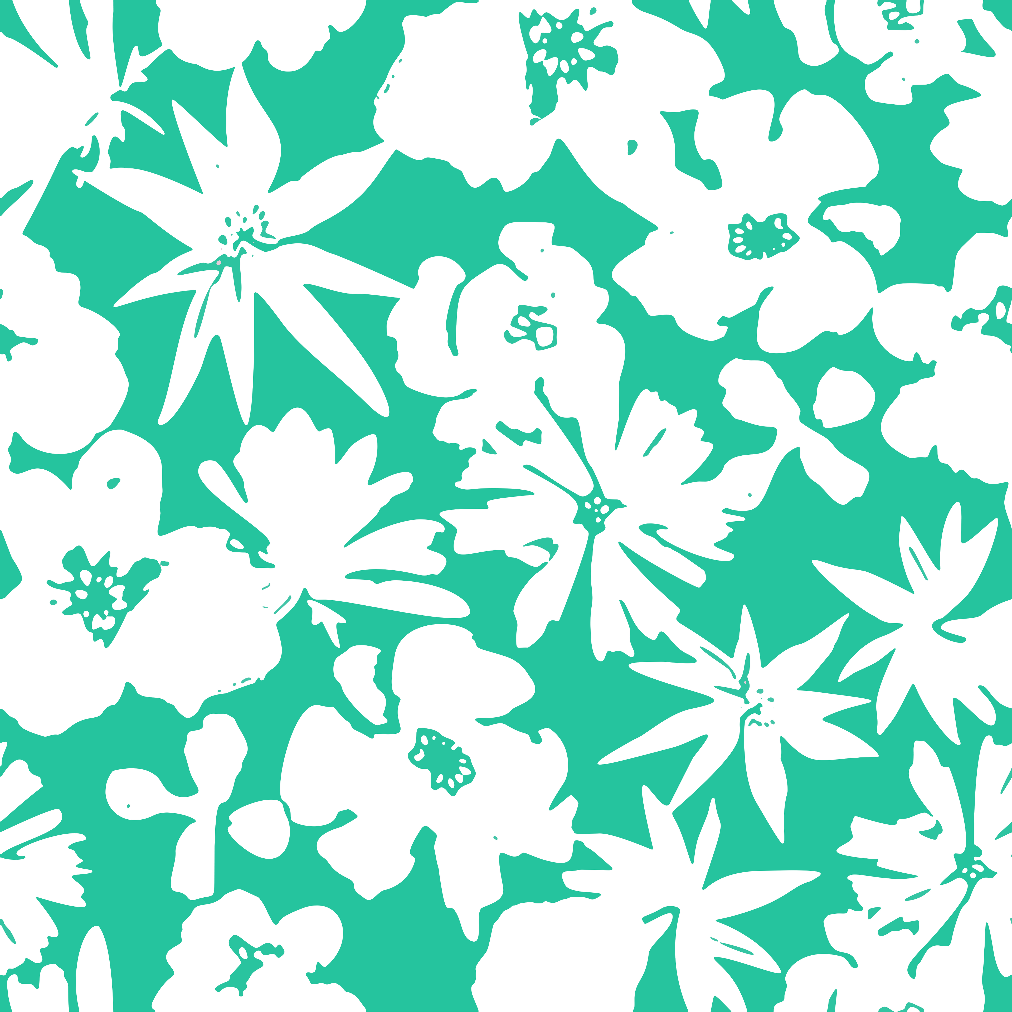 Seafoam Hibiscus Floral Mens Necktie
