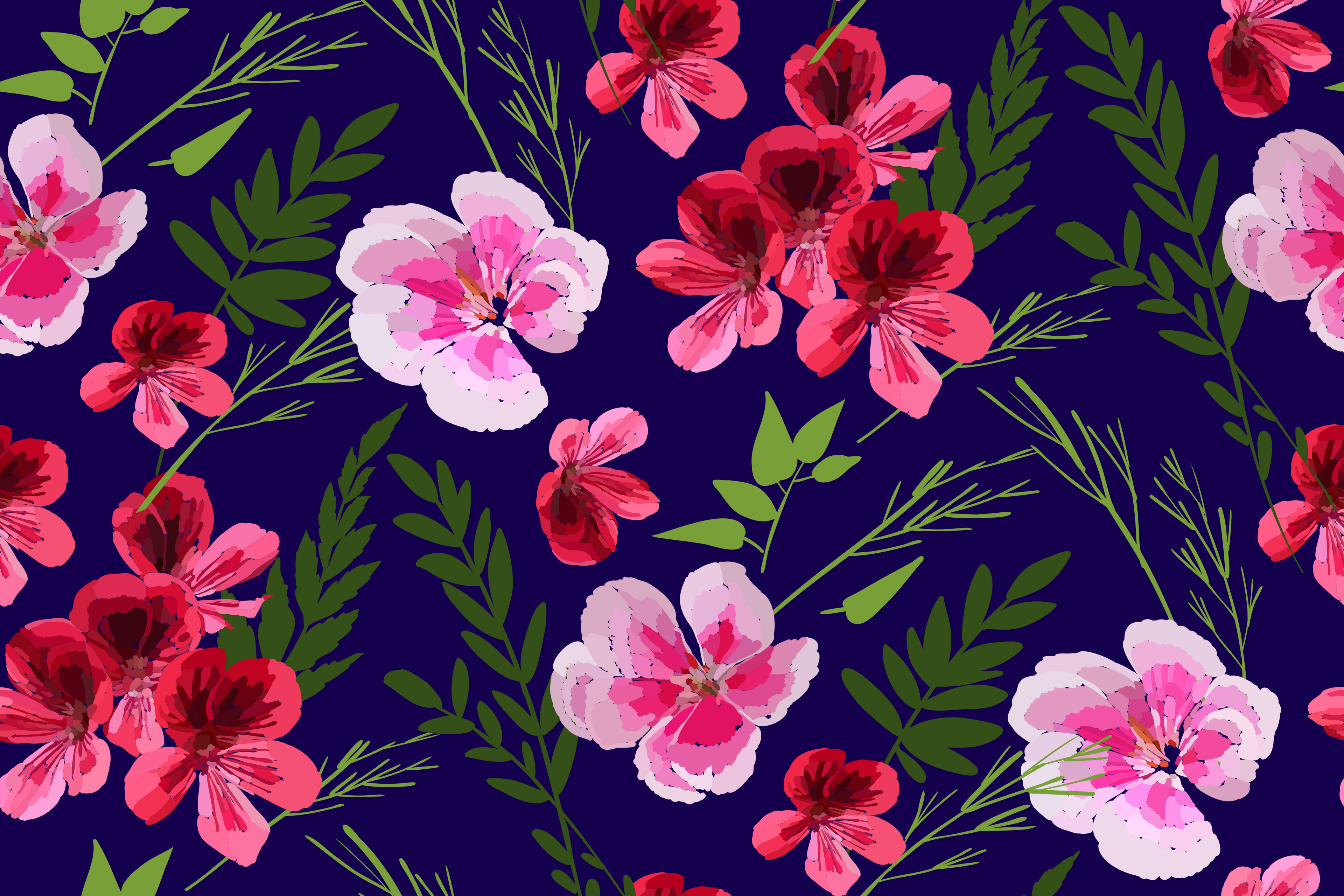 Painted Floral Arrangement Mens Necktie