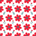 Red Daisy Floral Mens Necktie