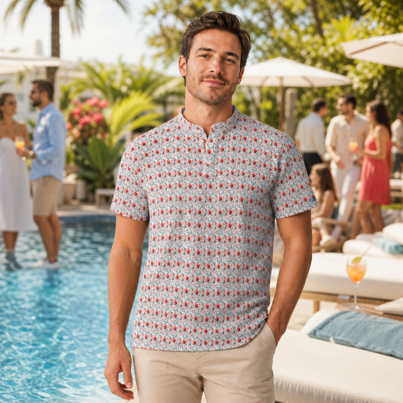 Flowering Vines Floral Polo Shirt
