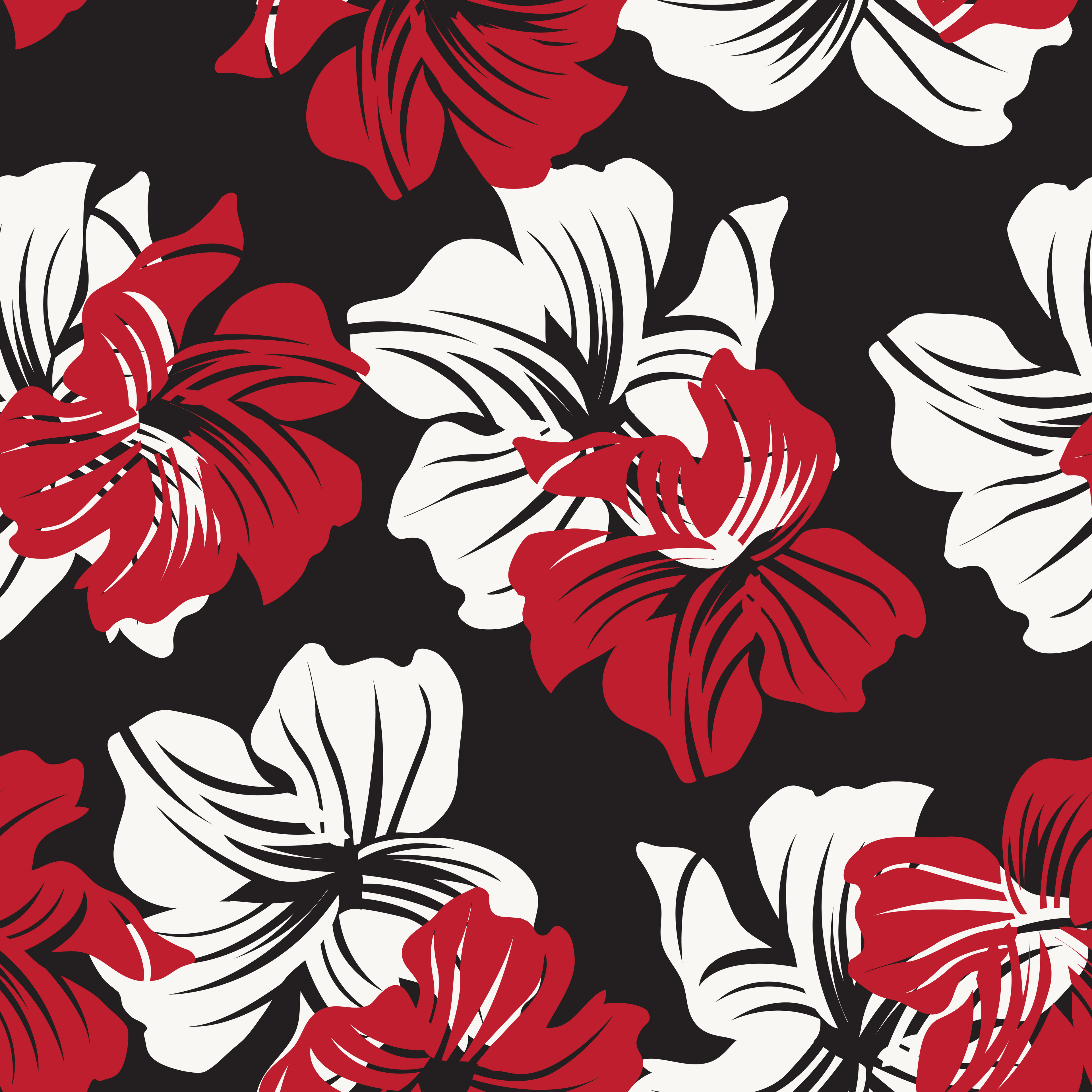 Hibiscus at Night Floral Cosmetic Bag