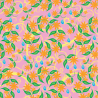 Blooming Floral Pinwheels Cosmetic Bag