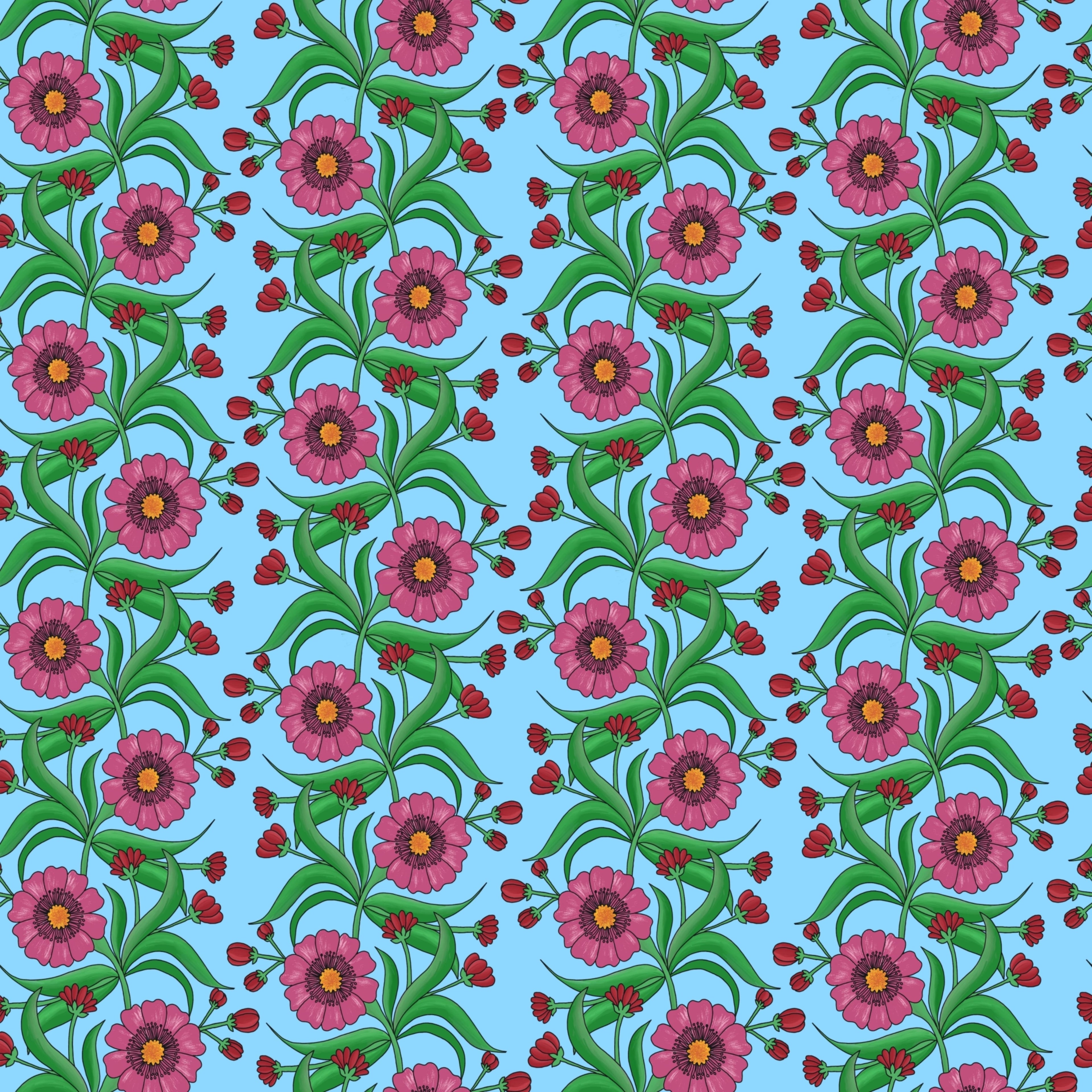 Glossy Pink Floral Lattice Hawaiian Shirt