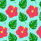 Monstera Leaf Hibiscus Weekender Bag