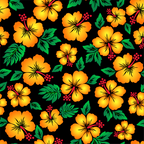 Tropical Gardens on Black Sundress