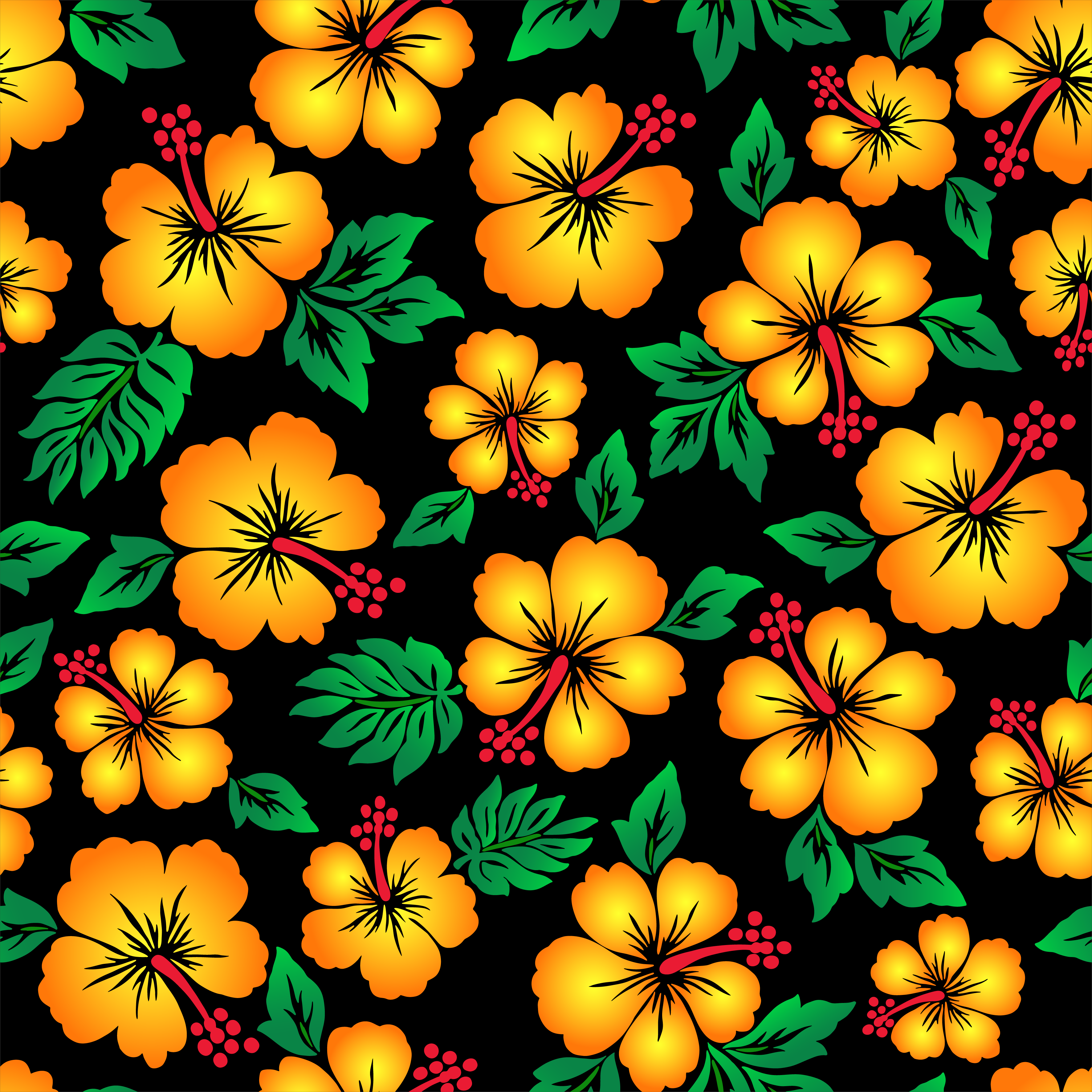 Tropical Gardens on Black Sundress