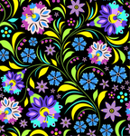 Neon Night Blooms Skater Skirt