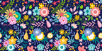 Floral Night Bouquet Skater Skirt